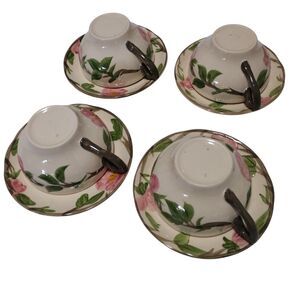 Franciscan Desert Rose Flat Tea Cup and Saucer Set of 4 England MCM Discontinued